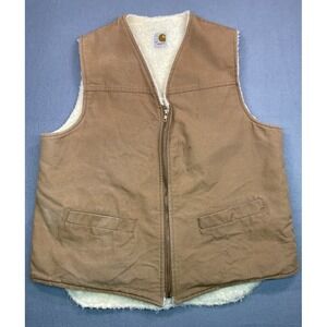 Vintage Carhartt Vest Men's XL Duck Canvas Sherpa Lined 6SV Hunting Shooting